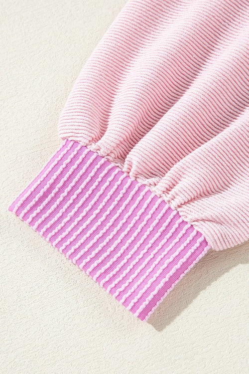 Corded Patch Pocket Drawstring Henley Hoodie