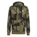 Men's Graphic Hoodie - Eco-Friendly Cotton Blend Pullover Khaki