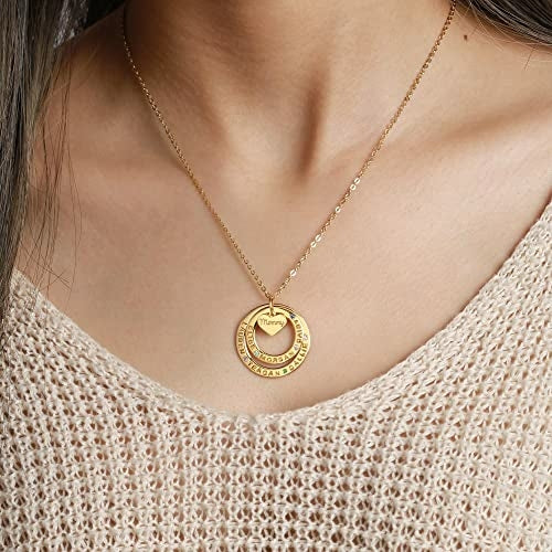 Personalized Grandma Birthstone Necklace - Custom Grandkids Names Jewelry