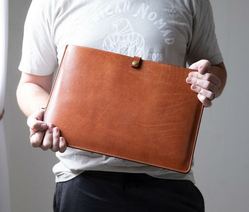 Premium Leather Laptop Sleeve - Handcrafted Full Grain with Lifetime Warranty