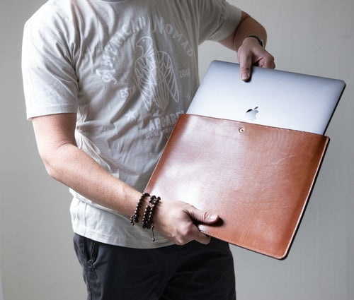 Premium Leather Laptop Sleeve - Handcrafted Full Grain with Lifetime Warranty