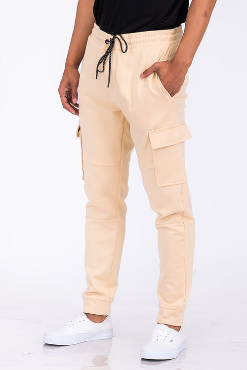 Cotton Blend Cargo Joggers J114