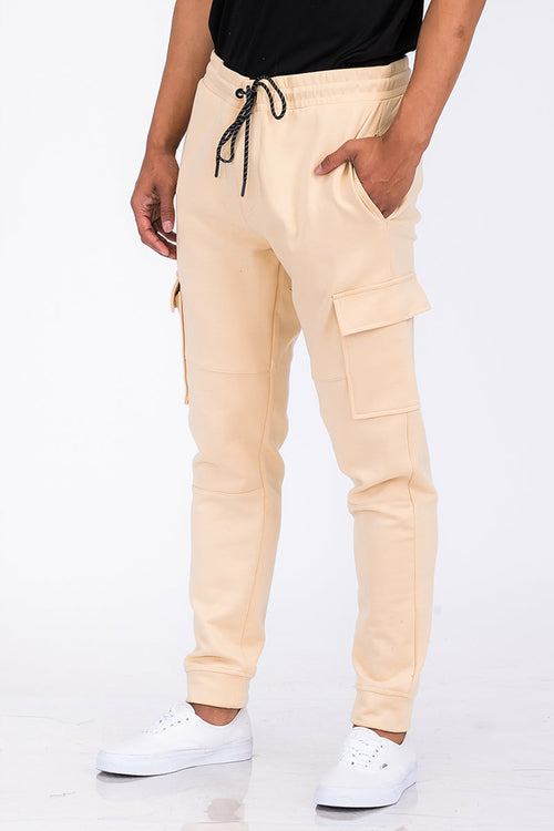 Cotton Blend Cargo Joggers J114