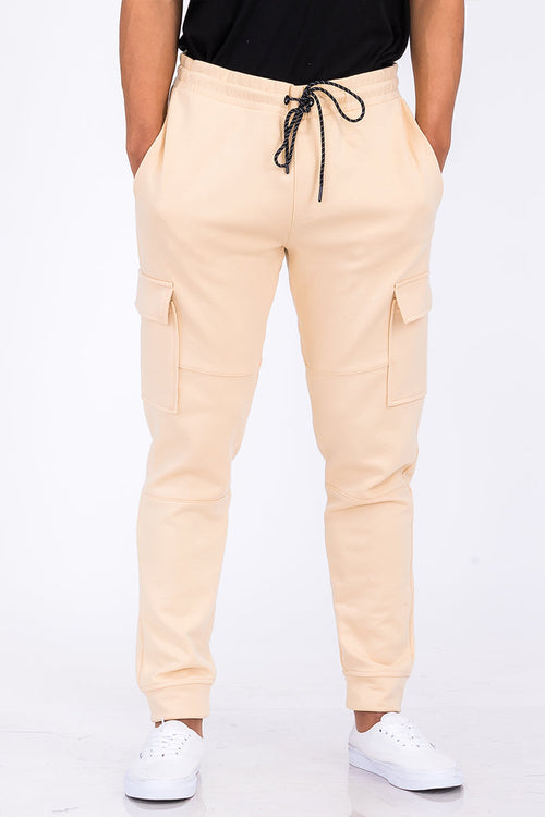 Cotton Blend Cargo Joggers J114