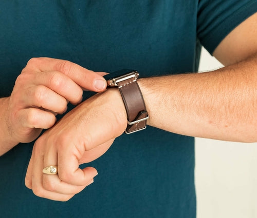 Classic Leather Apple Watch Band - Handcrafted Full Grain for All Models