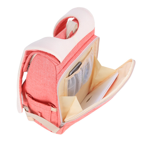 Canvas Diaper Bag Travel Backpack - 15 Pockets with Stroller Straps