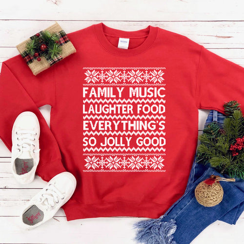Family Music Unisex Sweatshirt - Soft Cotton Blend Crew Neck