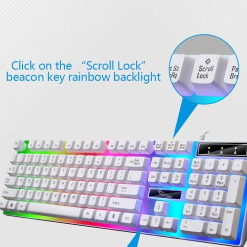 Gaming Keyboard and Mouse Combo - LED Backlit Mechanical Feel Set