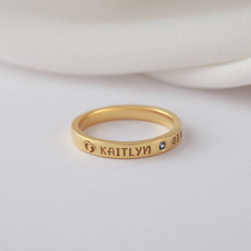 New Mom Ring, First Time Mother Gift, Baby Name Ring