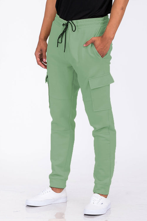 Cotton Blend Cargo Joggers J114