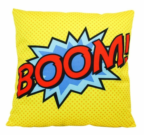 BOOM | Yellow | Anime | Fun Gifts | Pillow Cover | Home Decor |