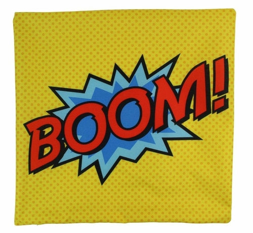 BOOM | Yellow | Anime | Fun Gifts | Pillow Cover | Home Decor |