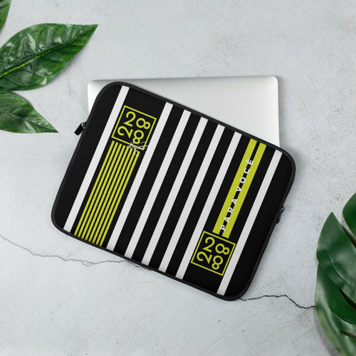 2882Tech™ Black + Yellow From 28 TO 82 Stripe Laptop Sleeve