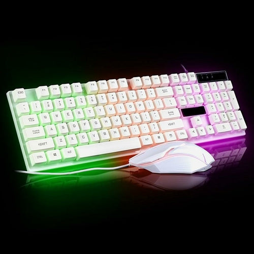 Gaming Keyboard and Mouse Combo - LED Backlit Mechanical Feel Set
