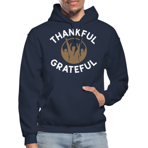 Mens Hoodie - Pullover Hooded Sweatshirt -graphic/thankful Grateful