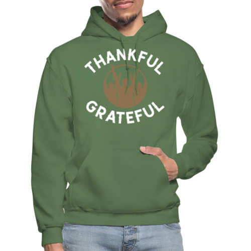 Mens Hoodie - Pullover Hooded Sweatshirt -graphic/thankful Grateful