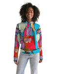 Women's Multicolor Graphic Hoodie - Pullover Sweatshirt with Front Pocket